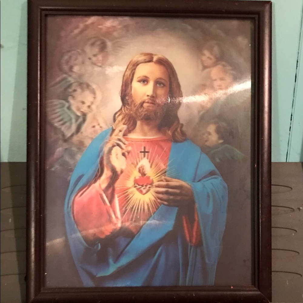 Jesus Christ Rare Vtg Holographic 3D 15x11in. Picture